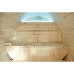 Sauna traditionnel d'extérieur Gaïa LUNA  avec terrasse de détente