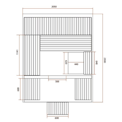 Sauna traditionnel d'extérieur Gaïa LUNA  avec terrasse de détente