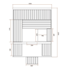 Sauna traditionnel d'extérieur Gaïa LUNA  avec terrasse de détente