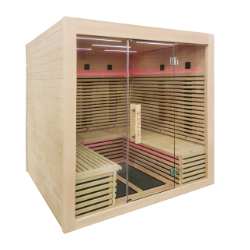 Sauna infrarouge design et moderne à la façade vitrée 6 places Holl's