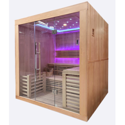 Sauna Vapeur Contemporain UTOPIA 4 places, poêle Electrique 6kw inclus